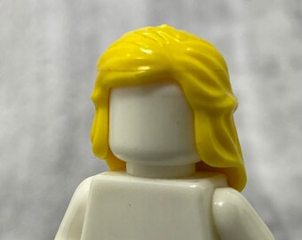 LEGO Mini Doll Minifig Bright Light Yellow Blond Hair with Pink Sun Visor 