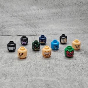 10x Custom mixed Head lot for lego Minifigures | wdc2sh01 | Minifigure NOT Included Blocks Compatible accessories