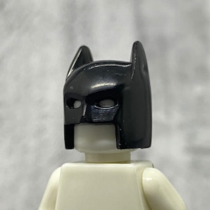 Bat Helmet open Chin for Minifigures | WdA01 |  Minifigure NOT Included | Black Classic Blocks Compatible mask