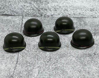 Lote de 5 correas para casco de la Segunda Guerra Mundial para minifiguras / A107031 / Minifigura NO incluida Bloques compatibles