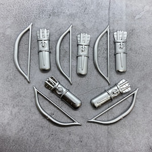 5-pack Custom Bow and Arrow Quiver Silver lot for lego Minifigures | C20909 |  Minifigure NOT Included Blocks Compatible