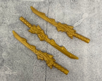 3 pack Custom Golden Dragon Sword Lot for Lego Minifigures C4gsrd