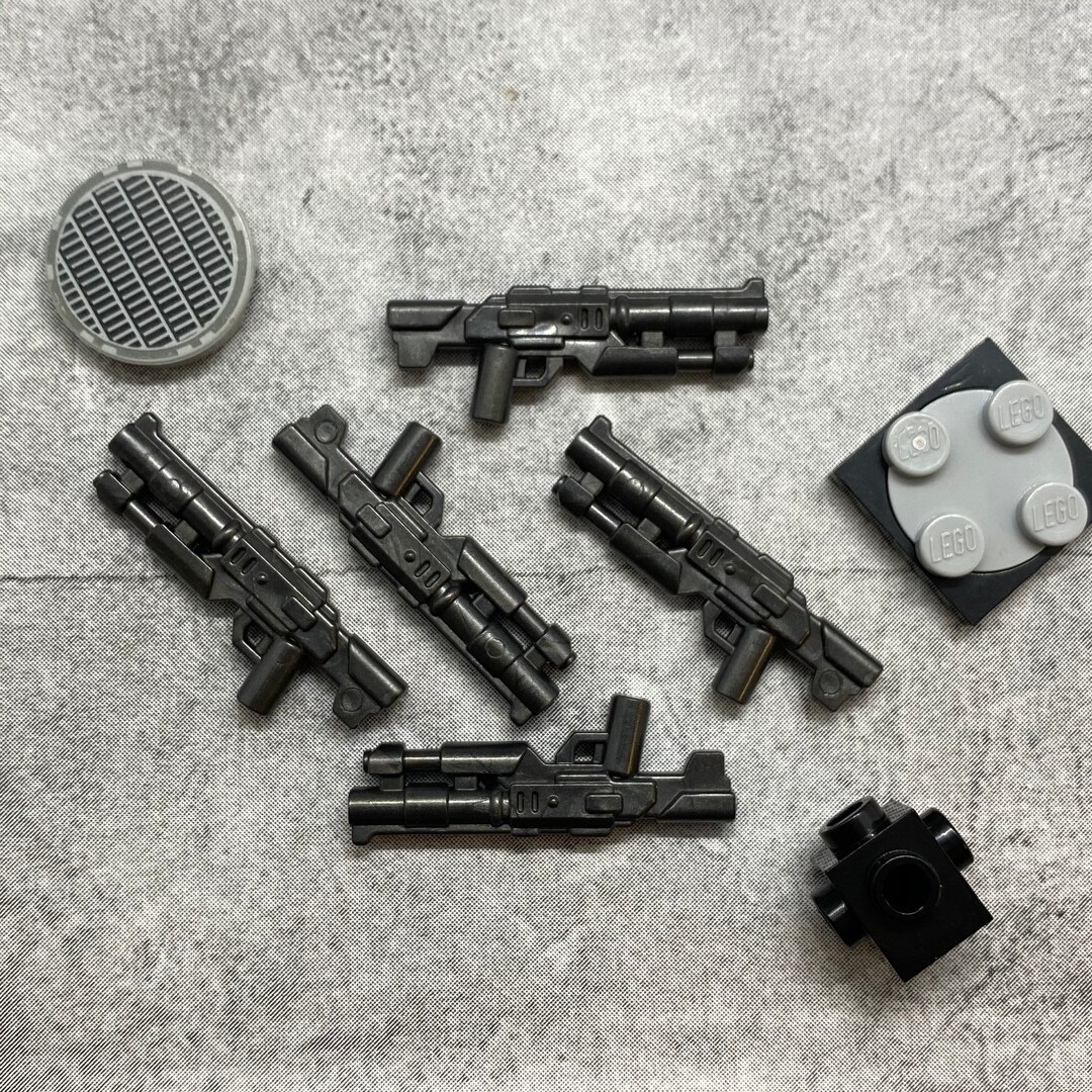 MuseBrickArts SciFi Sub Machine Gun Blaster Blocks - 5 Pack For Minifigures A12322