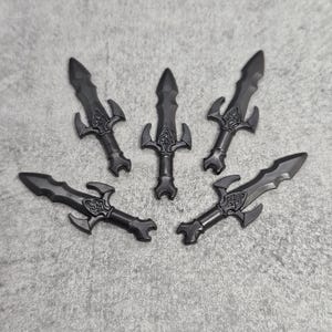5er Pack Fantasy Kurz Schwert Dunkelgrau Lot für lego Minifiguren | gc7b429 |  Minifigur NICHT Inklusive Blocks Waffen Elfe