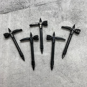 5-pack Dwarf Hammer Pick Axe Black lot for Minifigures | C10b517 |  Minifigure NOT included | DIY dwarven Blocks Compatible for