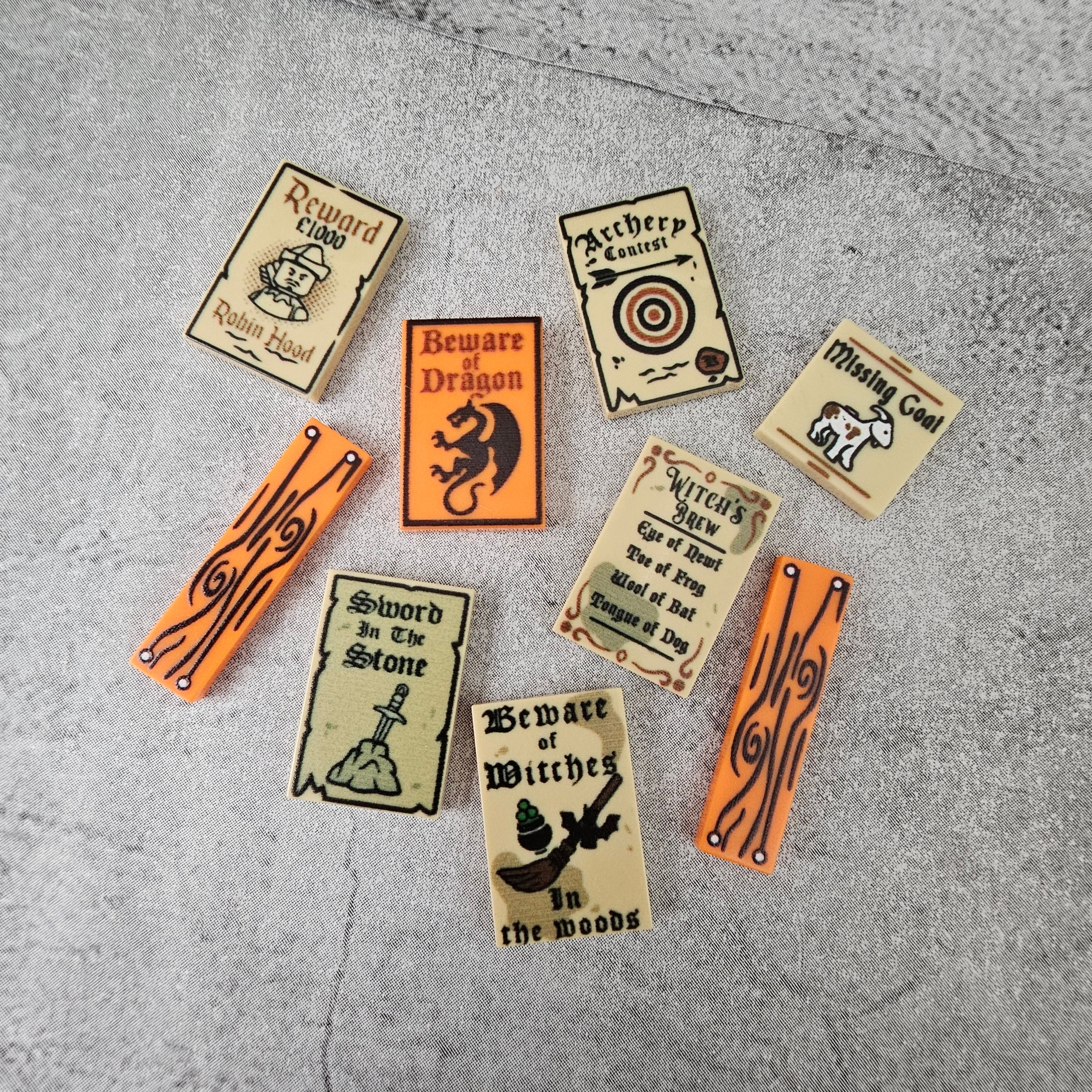 Multipack Medieval Blocks Tiles Signs Lot for Minifigures