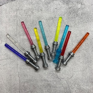 9-pack Custom Multicolor Light Saber lot for lego Minifigures | A9LS01 | red blue yellow green Star Wars Blocks Compatible weapons accessory