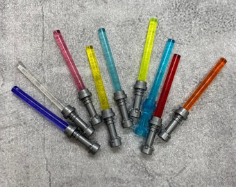 9-pack Custom Multicolor Light Saber lot for lego Minifigures | A9LS01 | red blue yellow green Star Wars Blocks Compatible weapons accessory
