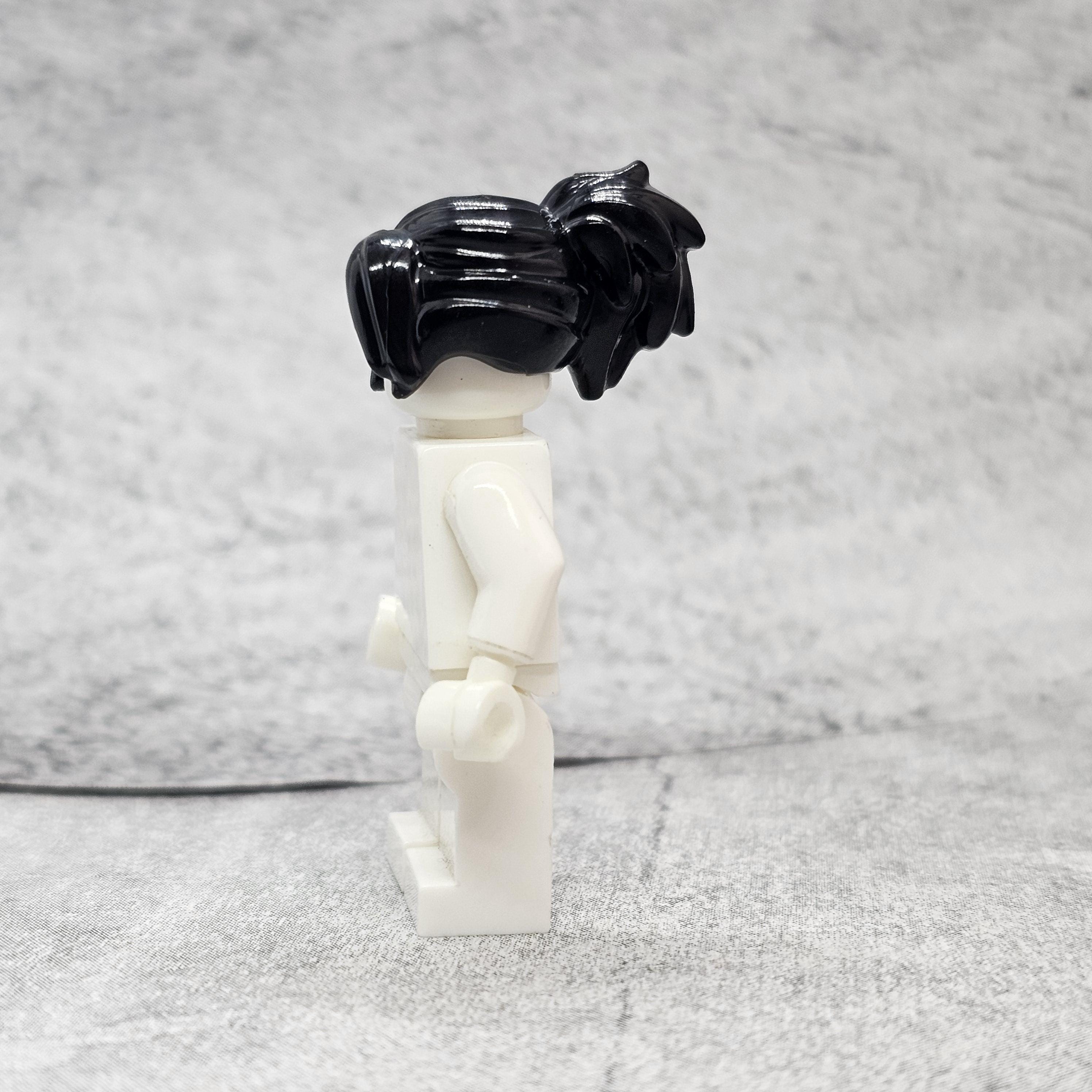 5-pack Samurai Black Hair Messy W/ Ponytail Lot for Minifigures