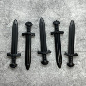 5-pack Gladiator Sword Black lot for Minifigures | C85949 |  Minifigure NOT included | DIY Blocks Compatible