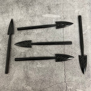5er Pack Elven Speer schwarz Lot für Minifiguren | D7b476 |  Minifigur NICHT Enthaltene Blöcke Kompatibel