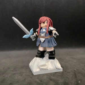 Handcrafted MOC Masterpiece Collection Red Hair Guild Master Minifigure Statuette | Anime Figure