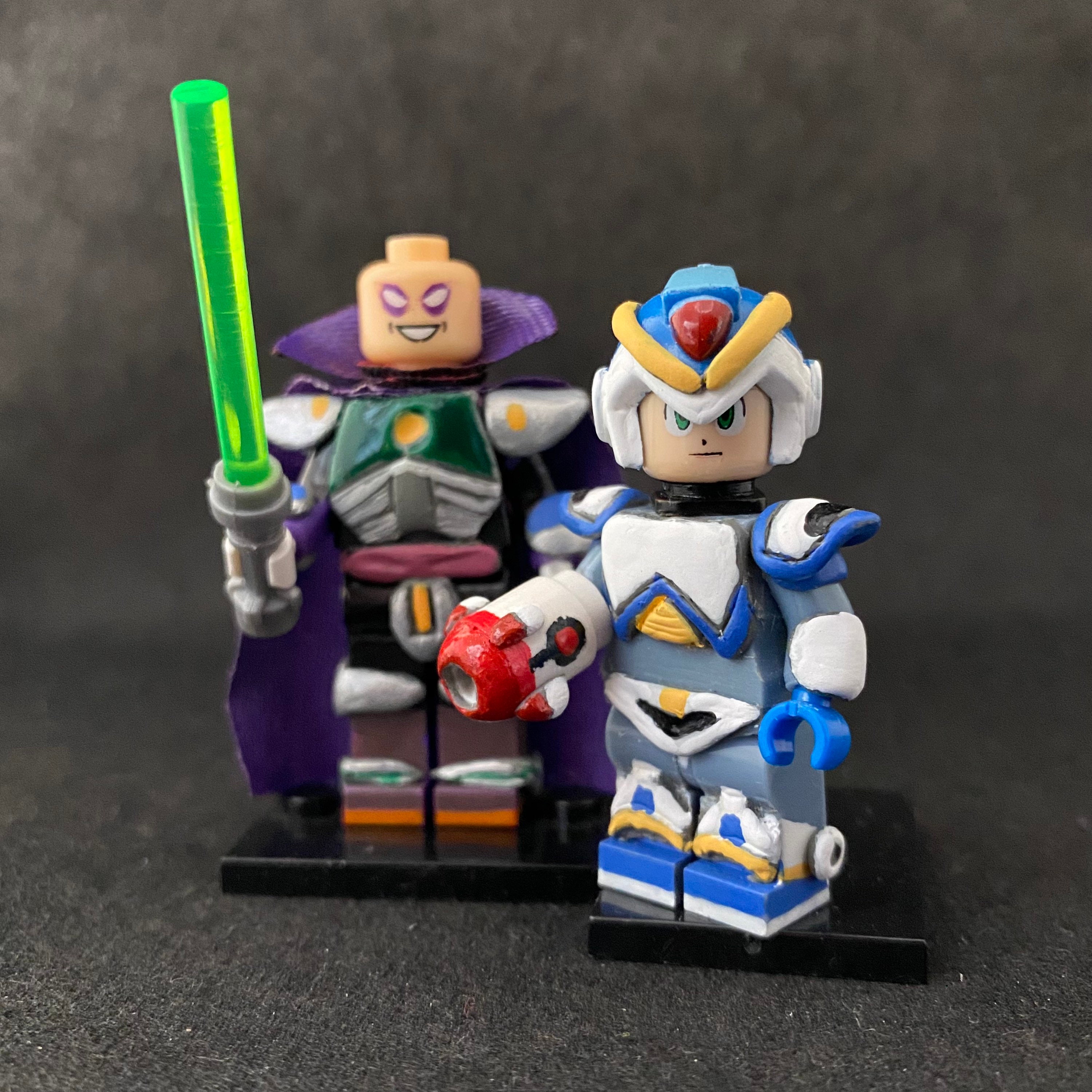 Handcrafted MOC Set Armored Fighting Robot Android X and Maverick