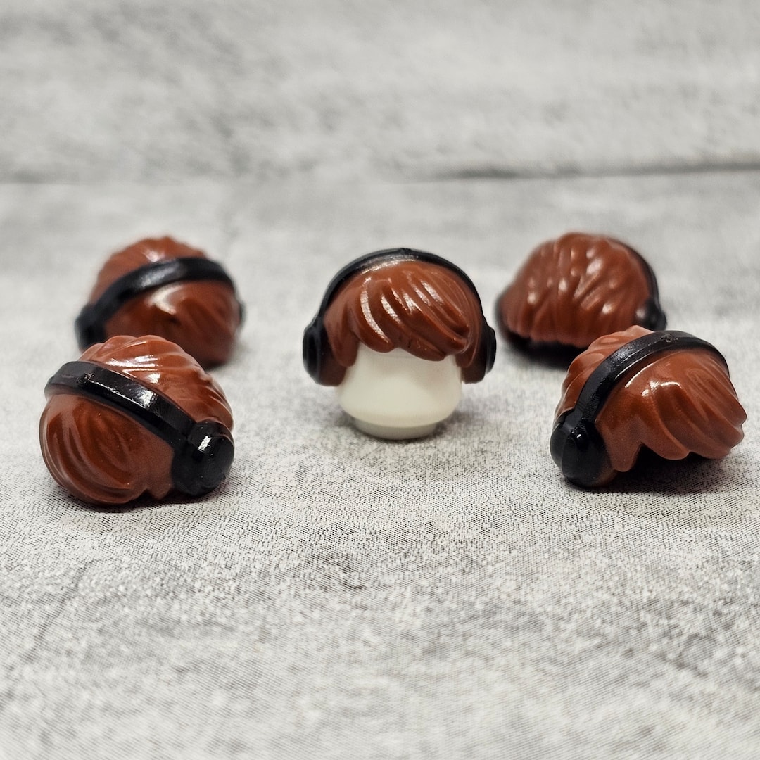 5-pack Medium Brown Hair With Headphones for Minifigures | Gt5hh41