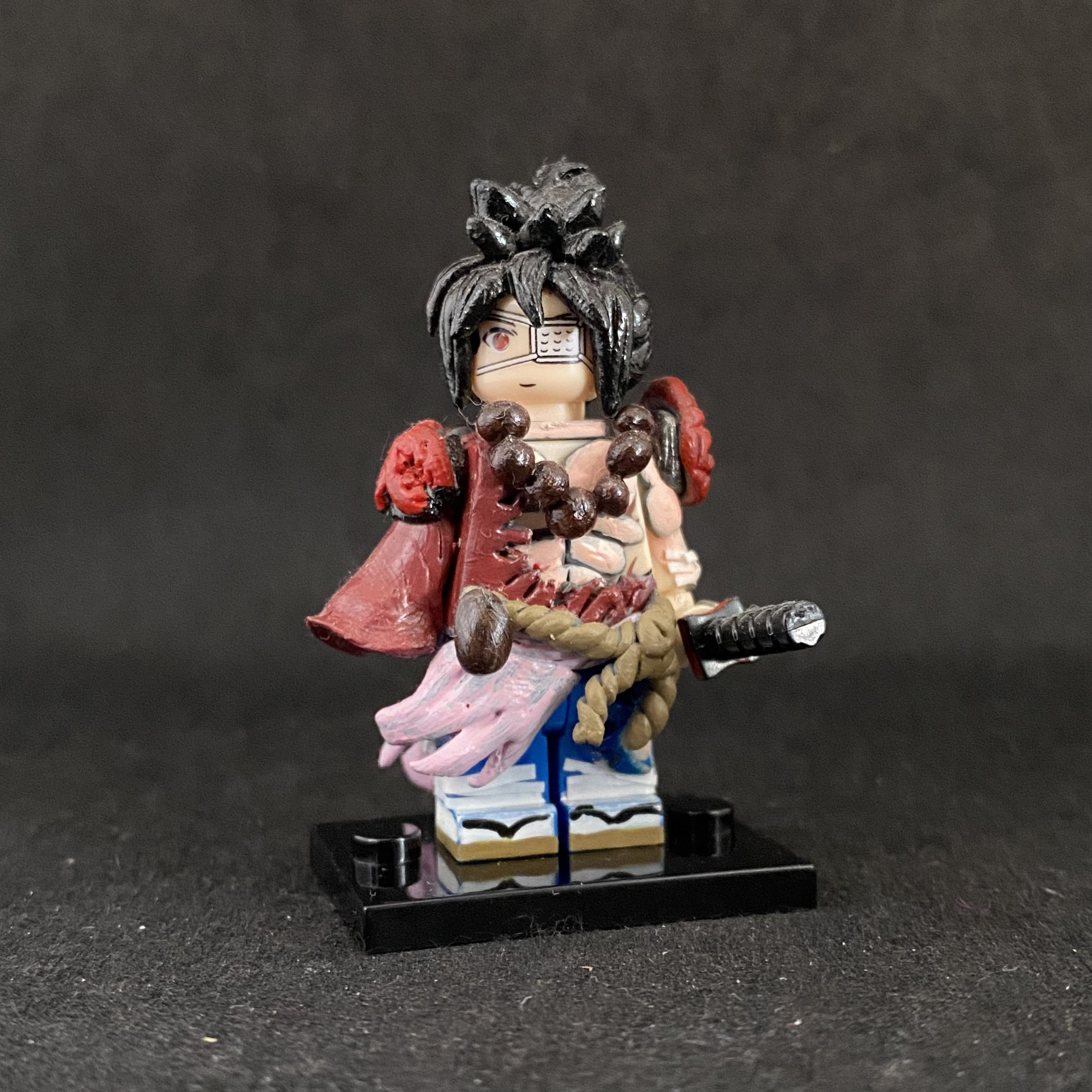 Handcrafted MOC One Armed One Eyed Samurai Sculpted Custom Anime