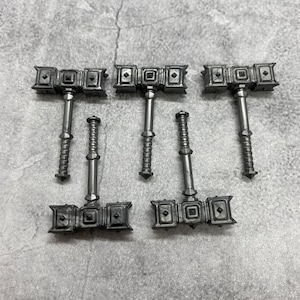 5-pack Dwarf Hammer gray lot for Minifigures | B9b233 |  Minifigure NOT included | DIY dwarven Blocks Compatible for