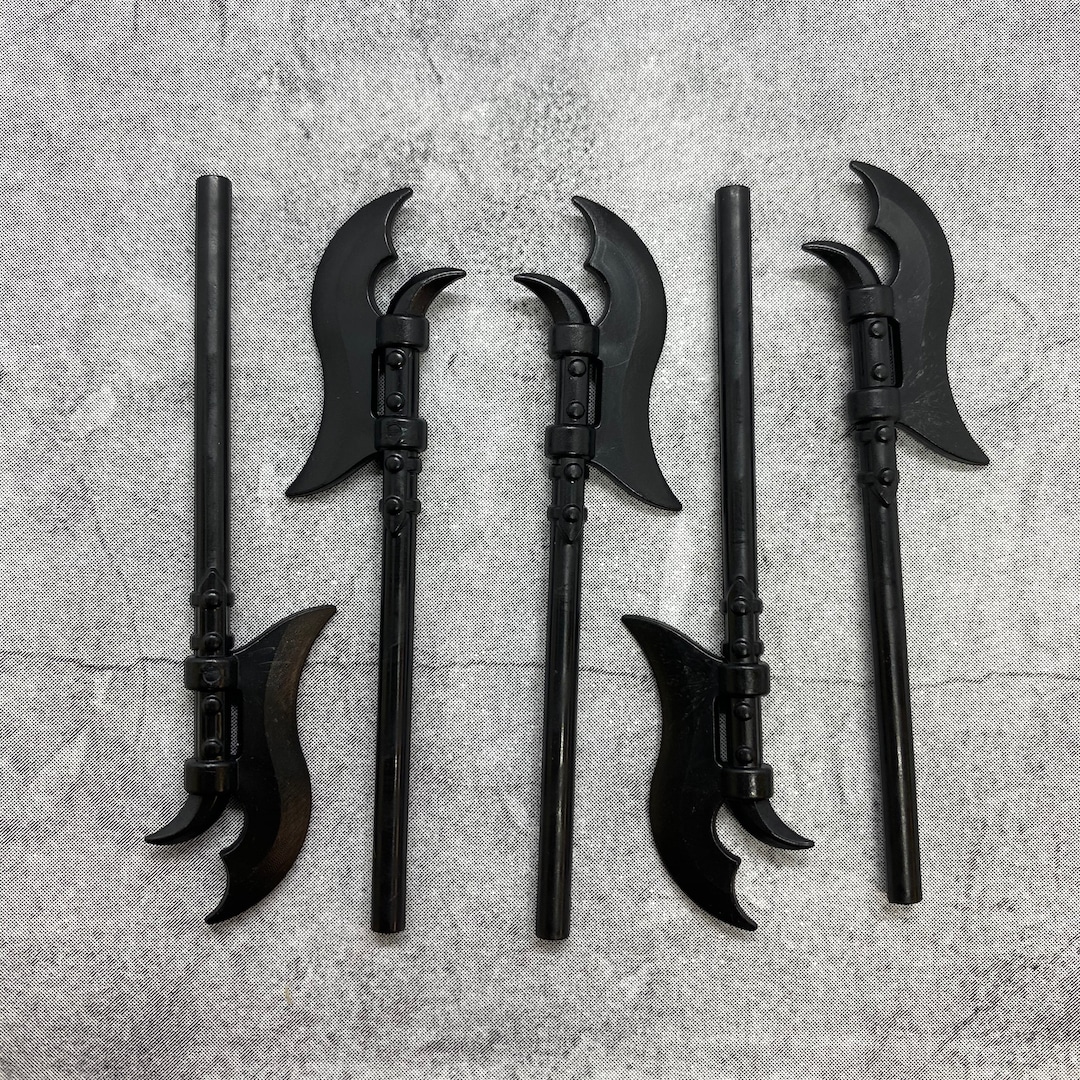 5x Wing Pole Axe Gray Blocks Weapons Accessories For Minifigures By MuseBrickArts - View #3