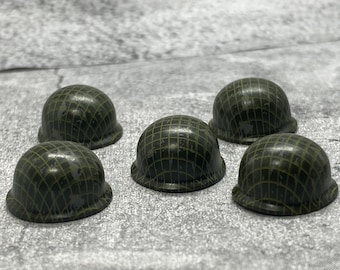 5-pack WW2 Helmet Camo Weathered lot for Minifigures | A107036 |  Minifigure NOT Included Blocks Compatible