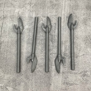 5-pack Spear Gray Bardiche lot for Minifigures | B80990 |  Minifigure NOT Included Blocks Compatible