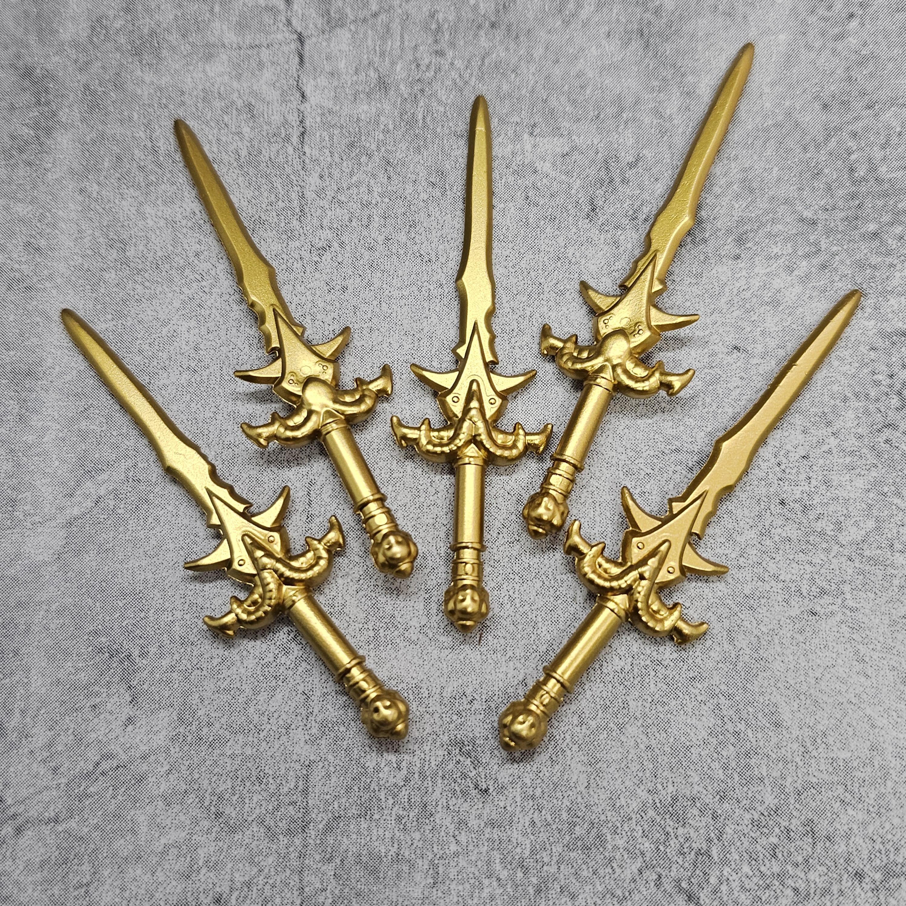 Custom Gold Frostmourne Sword lot for Minifigures ga6f009 Death Knight  Blocks Compatible weapons Warcraft Arthas Lich King Sword Wow