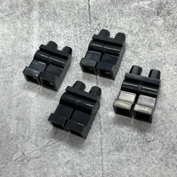 4-pack Custom Plain Black Legs for lego Minifigures | C10lg01 |  Minifigure NOT Included l Blocks Compatible accessories