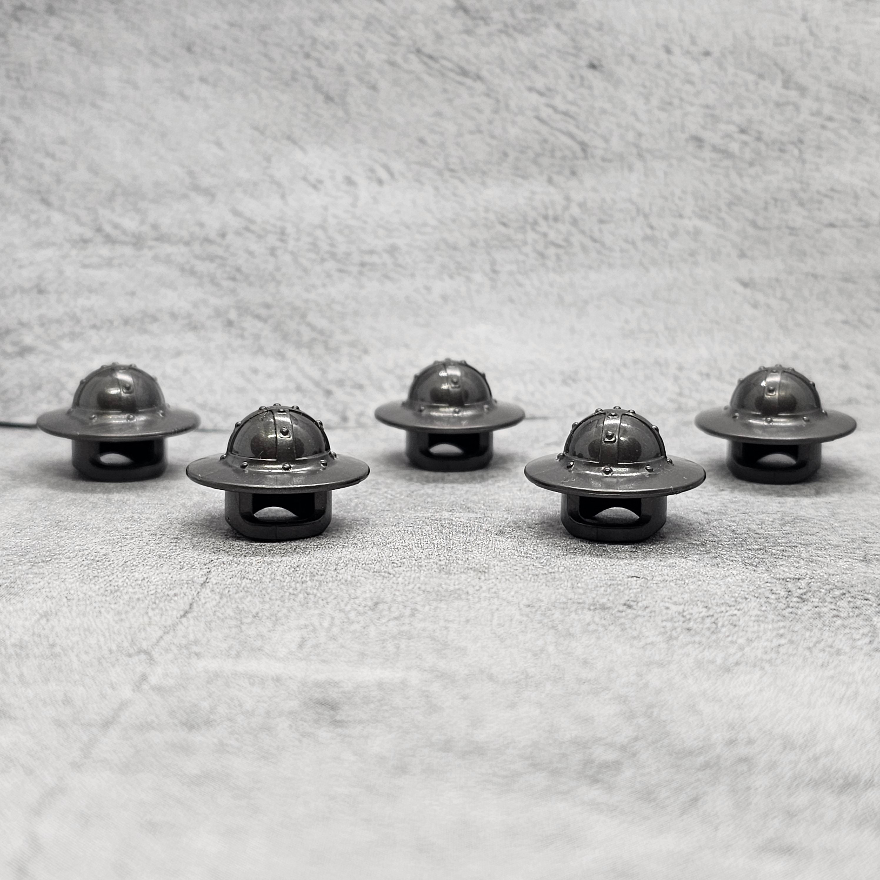 5-pack Custom Classic Knight Helmet Dark gray lot for Minifigures castle guard | E10AB01 |  Minifigure NOT Included | blocks compatible
