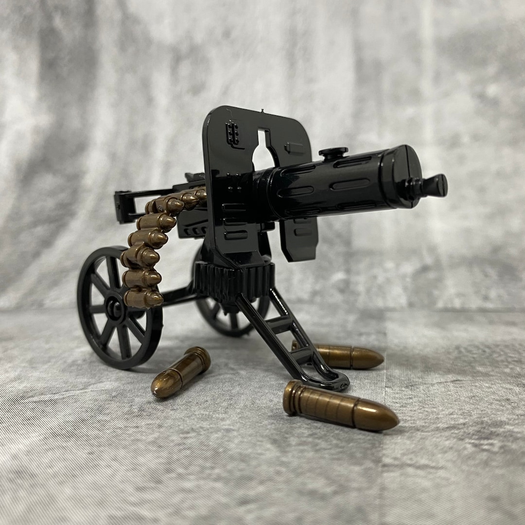 Custom PM M1910 Machine Gun for Minifigures Diy | Dra12926 Black