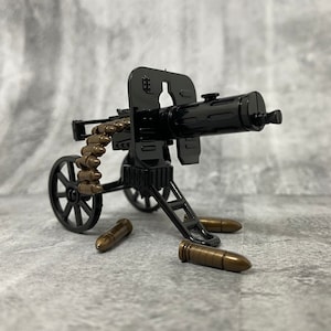 Custom PM M1910 Machine Gun for Minifigures diy | DrA12926 Black |  Minifigure NOT Included Blocks Compatible mounted