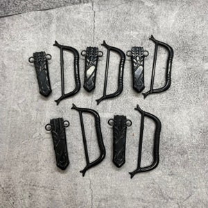 5-pack Custom Bow and Quiver Black lot for Minifigures | B5b474 |  Minifigure NOT Included Blocks Compatible samurai