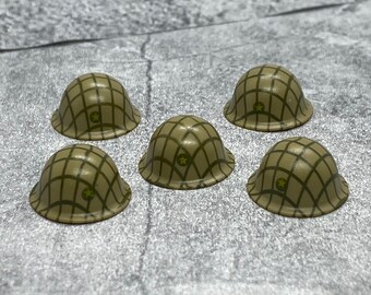 5-pack Japanese Tan WW2 Helmet camo lot for lego Minifigures | D107045 |  Minifigure NOT Included Blocks Compatible