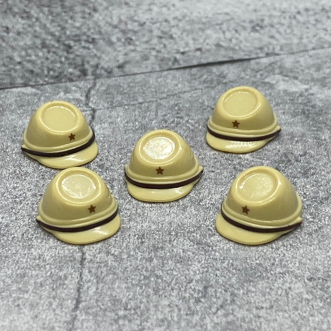 5-pack Japanese Light Tan WW2 Hat Lot for Lego Minifigures
