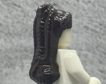 Custom Dark Brown Princess Celebration Hair for Minifigures | ConB02 |  Minifigure NOT INCLUDED blocks compatible long braided braid