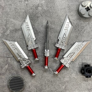 5-pack Custom Sci-fi Buster Sword Silver lot for lego Minifigures | A31004 Sword | Blocks Compatible weapons accessories