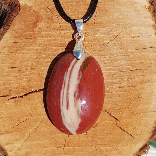 Collier pendentif en bois fossile - bois pétrifié ou bois fossilisé - pierre naturelle