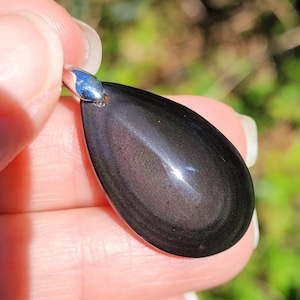 Celestial Eye Obsidian Pendant - Natural Stone