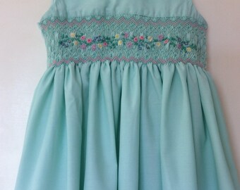 Acqua Dress with smocking Flora