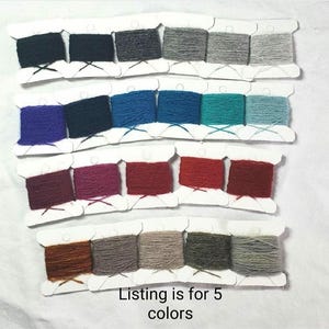 Cashmere Darning Yarn - 2 ply - Reclaimed for mending or Swiss Darning - Eco Friendly - Upcycled Recycled - Multi Pack - 5 yards x 5 colors
