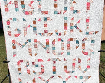 Patchwork Alphabet Quilt Pattern: Scrappy Beginner Project (PDF Pattern)