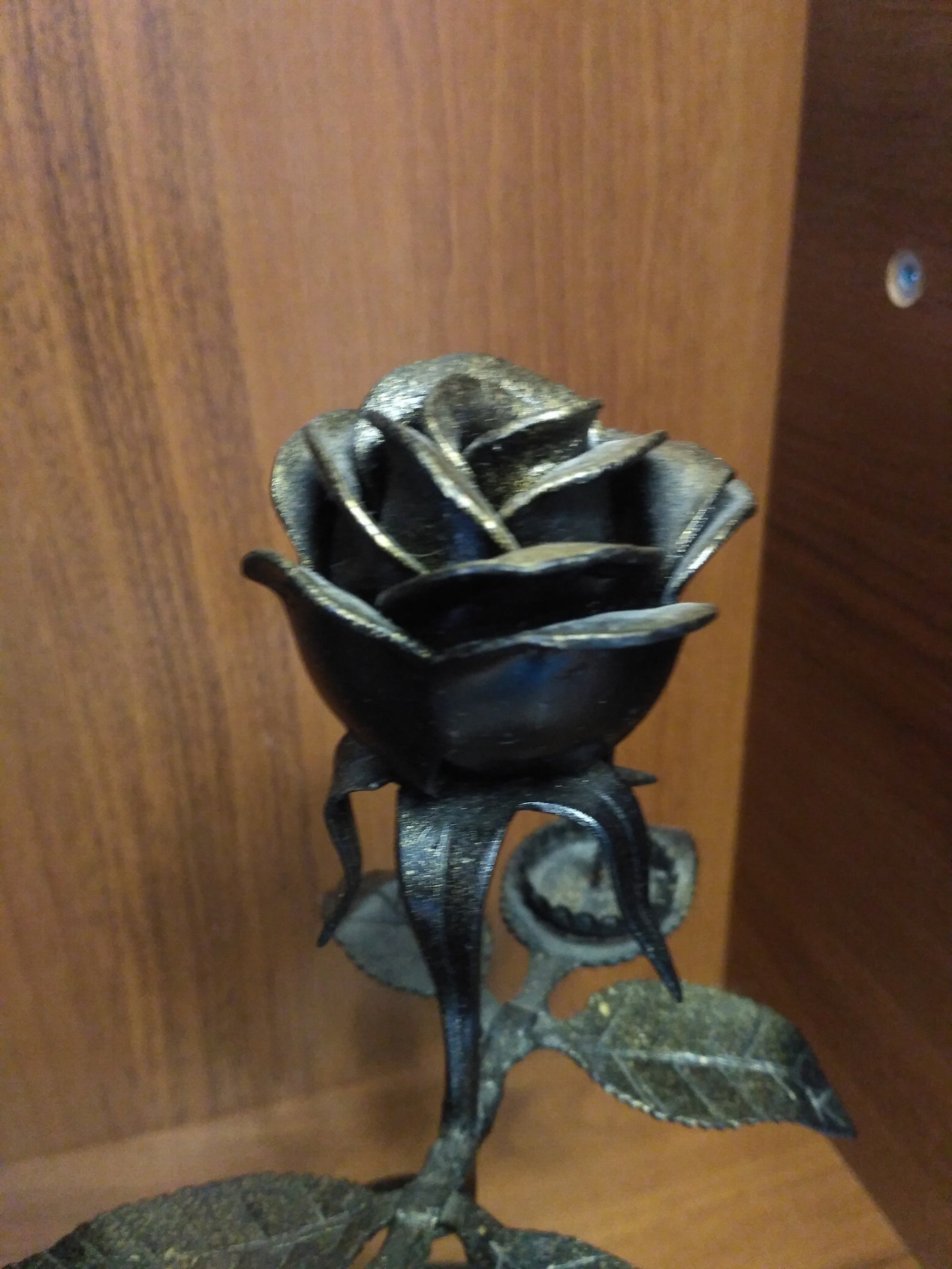 Rose Candlestick Handmade Vintage Welded Sculpture Etsy