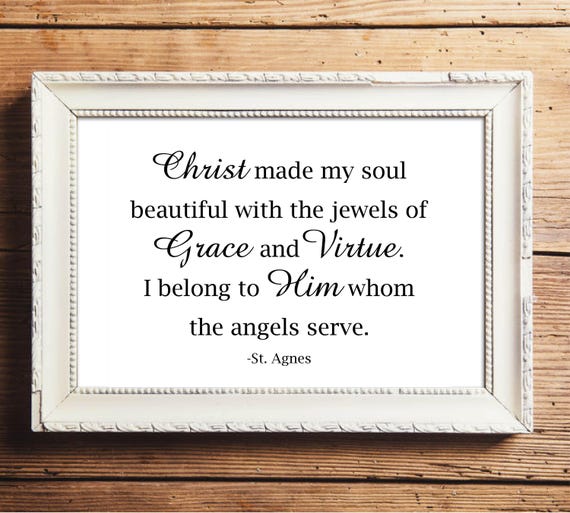 Inspirational Phrase Print // St. Agnes // Catholic // | Etsy