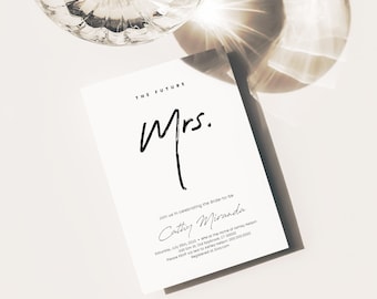 Printable 'The Future Mrs.' Bridal Shower Invitation Modern, Invitation Minimal, Bridal Shower Invitation Simple Minimalist Bridal Shower