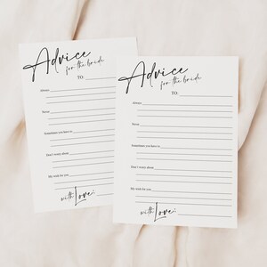 Cartes imprimables « Conseils pour la future mariée », jeux de douche nuptiale, cartes de conseils de douche nuptiale, cartes de notes de conseils de douche nuptiale, future mariée