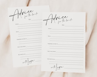 Printable 'advice for the Bride-to-be' Cards, Bridal Shower Games ...