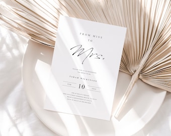 Printable Minimal Bridal Shower Invitation, Bridal Shower Invitation simple, Bridal Shower Invitation Modern, Minimalist