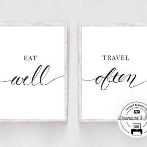 Travel Minimalist Wall Art (Set of 2) 11"x15" - INSTANT DOWNLOAD, Travel Decor, Travel Wall Art, Inspirational Quote, Minimal, Travel Often