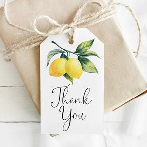 Printable Lemon Bridal Shower Thank You Favor Tags Lemon Bridal Shower Decor Lemon Favor Tag Lemon Decor Lemon Theme Bridal Shower, 001