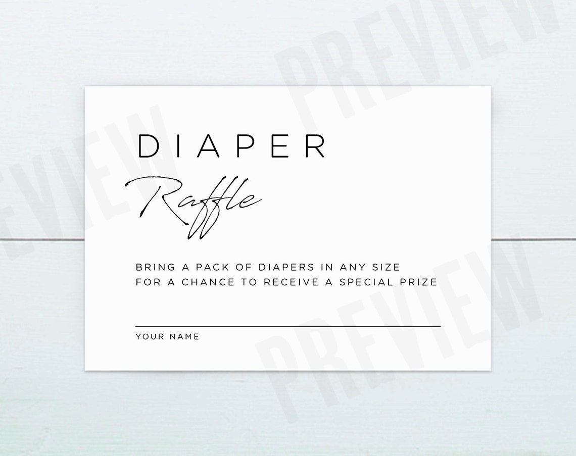 Printable Diaper Raffle Cards - Etsy