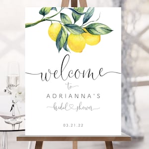 Lemon Bridal Shower Welcome Sign, Lemon Decor, Lemon Bridal Shower Decor, Lemon Theme, 001