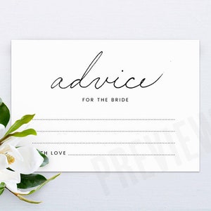 Afdrukbaar advies voor de bruid Notitiekaarten, bruidsdouchespellen, advieskaarten, direct downloaden, afdrukbaar