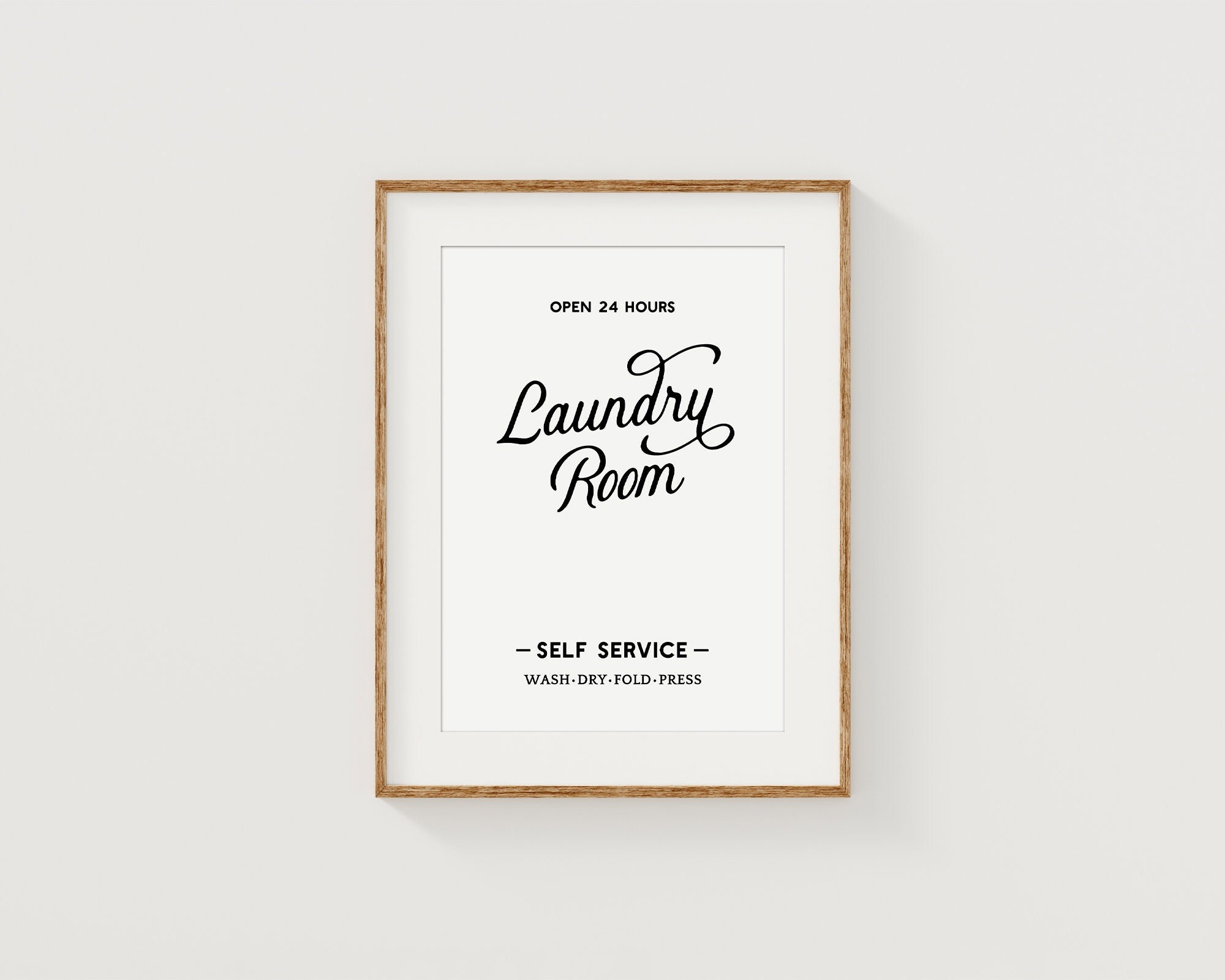 Printable Minimalist Vintage Laundry Room Sign, Classic Laundry Sign ...